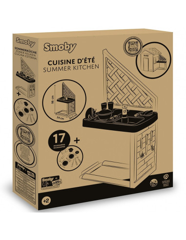 S7600810926,Bucatarie Smoby Life pentru casuta cu 17 accesorii