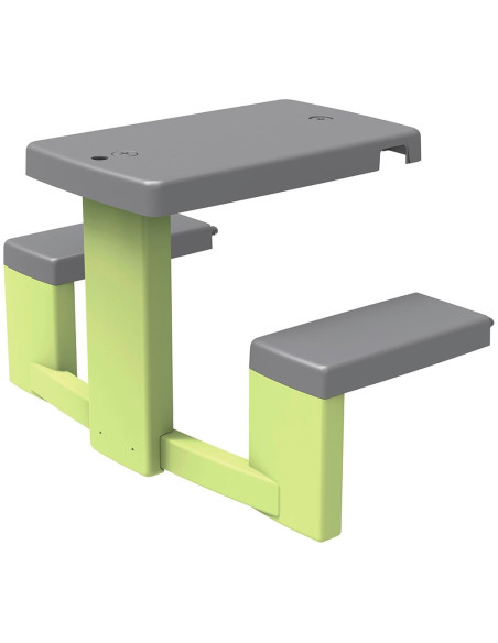 S7600810927,Masa de picnic cu doua banci Smoby Life pentru casuta verde