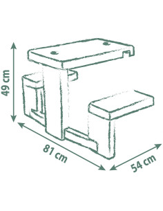 S7600810927,Masa de picnic cu doua banci Smoby Life pentru casuta verde 2