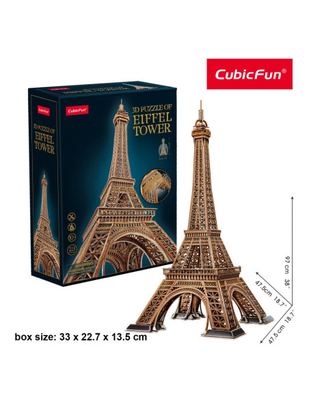 CUMC284h,Cubic Fun - Puzzle 3D turnul Eiffel nivel complex 314 piese