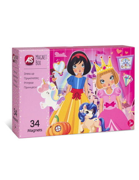 VV-1029-64038,Cutie Magnetica Imbraca Printesele Cu 34 De Piese