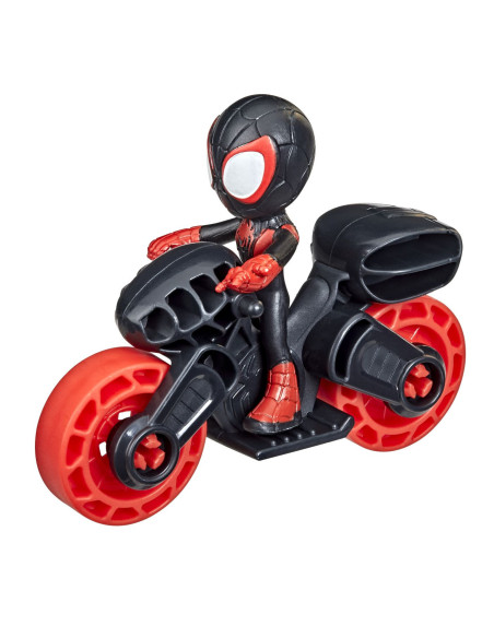 F3714_F4002,Spiderman Set Motocicleta Si Figurina Miles Morales Spider Man 6cm