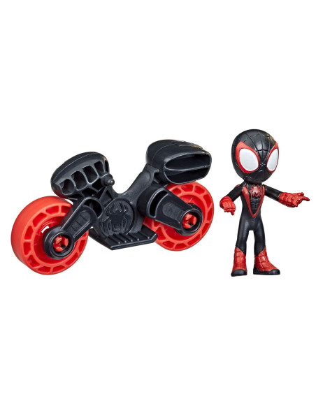 F3714_F4002,Spiderman Set Motocicleta Si Figurina Miles Morales Spider Man 6cm