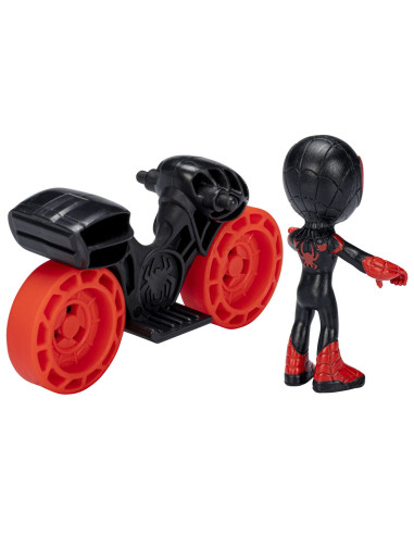 F3714_F4002,Spiderman Set Motocicleta Si Figurina Miles Morales Spider Man 6cm
