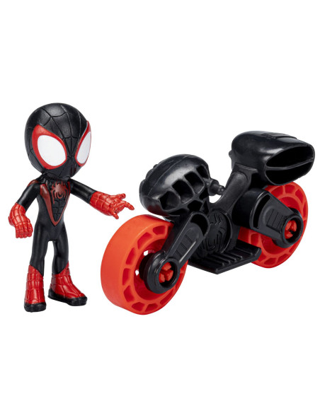 F3714_F4002,Spiderman Set Motocicleta Si Figurina Miles Morales Spider Man 6cm
