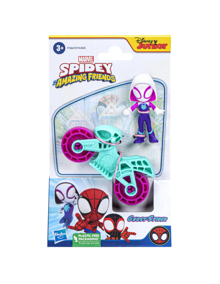F3714_F7262,Spiderman Set Motocicleta Si Figurina Ghost Spider 6cm