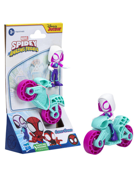 F3714_F7262,Spiderman Set Motocicleta Si Figurina Ghost Spider 6cm