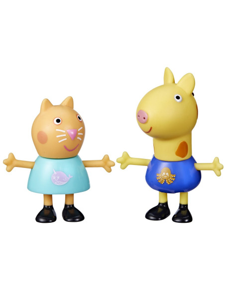 F6413_F9707,Peppa Pig Prieteni Buni Set 2 Figurine Pisica Candy Si Girafa Gerald