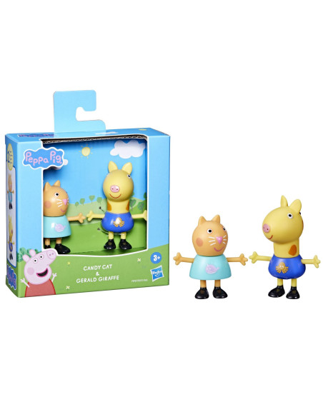 F6413_F9707,Peppa Pig Prieteni Buni Set 2 Figurine Pisica Candy Si Girafa Gerald