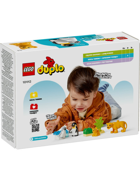LEGO-10442,Lego Duplo Familii De Animale Salbatice: Pinguini Si Lei 10442