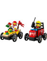 LEGO-60458,Lego City Pachet De Curse Furgoneta De Pizza Vs. Camion De Pompieri 60458