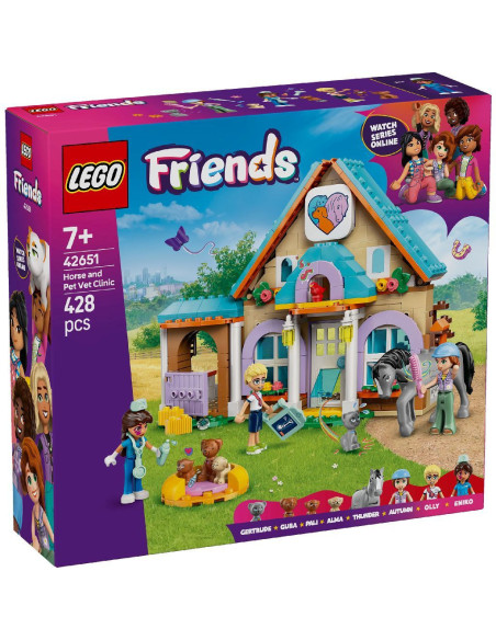 LEGO-42651,Lego Friends Clinica Veterinara Pentru Cai Si Animale De Companie 42651