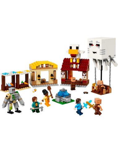 LEGO-21273,Lego Minecraft Atacul Baloanelor Ghast Asupra Satului 21273