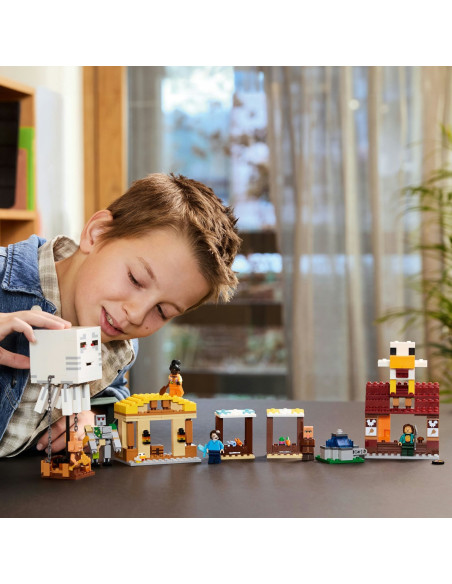 LEGO-21273,Lego Minecraft Atacul Baloanelor Ghast Asupra Satului 21273