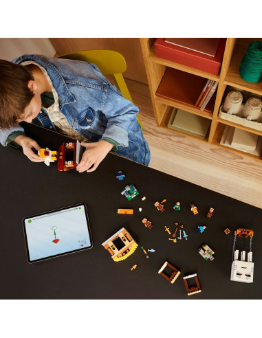 LEGO-21273,Lego Minecraft Atacul Baloanelor Ghast Asupra Satului 21273