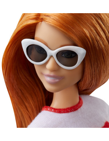 MTFBR37_FXL55,Papusa Barbie Fashionista Cu Fustita Si Tricou Curcubeu