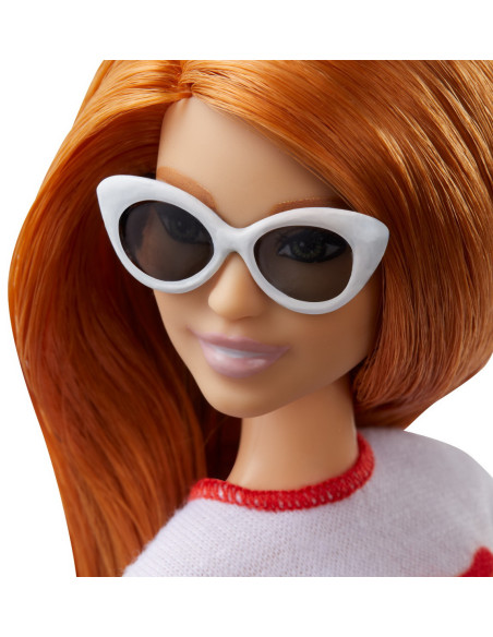 MTFBR37_FXL55,Papusa Barbie Fashionista Cu Fustita Si Tricou Curcubeu