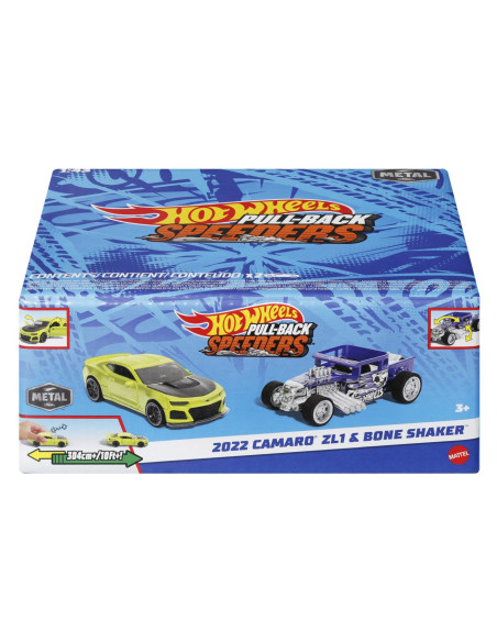 MTHPR91_HWH56,Hot Wheels Set 2 Masinute Metalice Pull Back 2022 Camaro Zl1 Si Bone Shaker 1:43