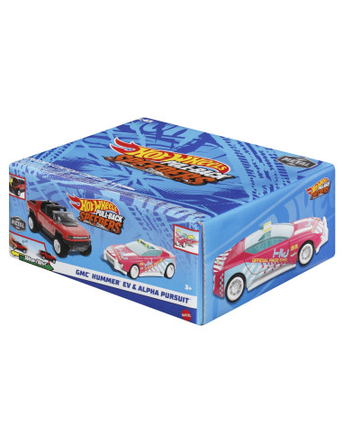 MTHPR91_HWH55,Hot Wheels Set 2 Masinute Metalice Pull Back Gmc Hummer Ev Si Alpha Pursuit 1:43