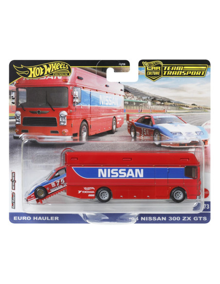 MTFLF56_HRV44,Hot Wheels Transportator Euro Hauler Cu Masinuta Nissan 300 Zx Gts Scara 1:64