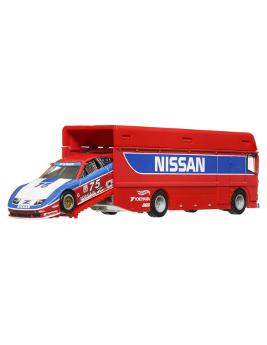 MTFLF56_HRV44,Hot Wheels Transportator Euro Hauler Cu Masinuta Nissan 300 Zx Gts Scara 1:64