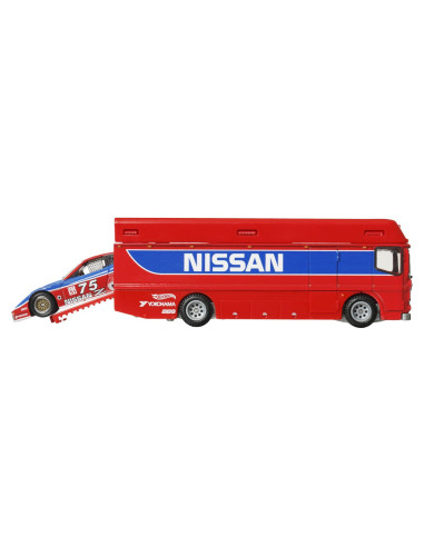 MTFLF56_HRV44,Hot Wheels Transportator Euro Hauler Cu Masinuta Nissan 300 Zx Gts Scara 1:64