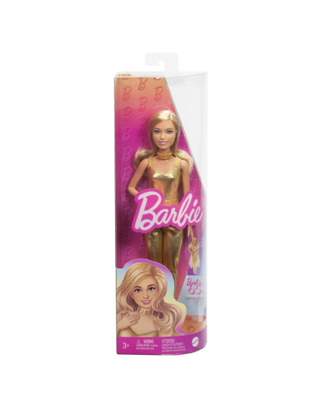 MTHRH19,Barbie Papusa Barbie Fashionistas Blonda Cu Salopeta Aurie