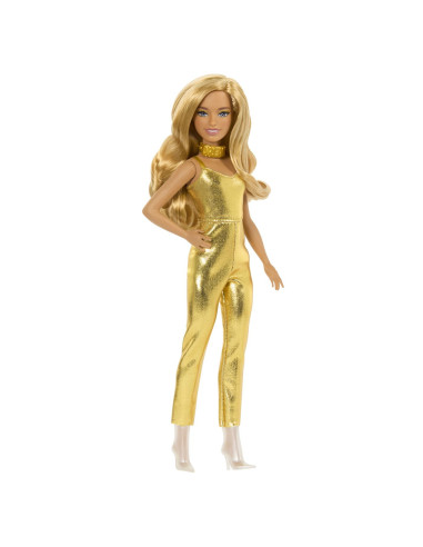 MTHRH19,Barbie Papusa Barbie Fashionistas Blonda Cu Salopeta Aurie