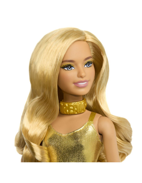 MTHRH19,Barbie Papusa Barbie Fashionistas Blonda Cu Salopeta Aurie