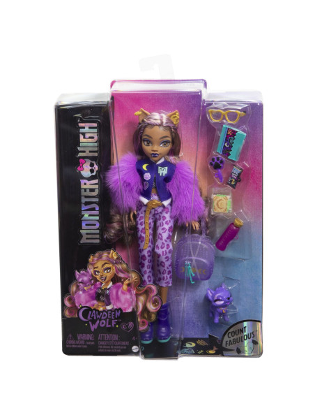 MTHRP65,Monster High Papusa Clawdeen Wolf Si Catelul Crescent