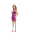 MTHYT88,Barbie Papusa Barbie Fashionistas Blonda Cu Rochita Roz Metalica