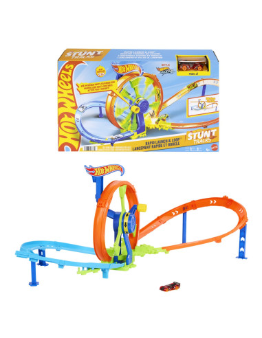 MTJBX65,Hot Wheel Stunt Tracks Cursa Lansare Rapida In Bucla