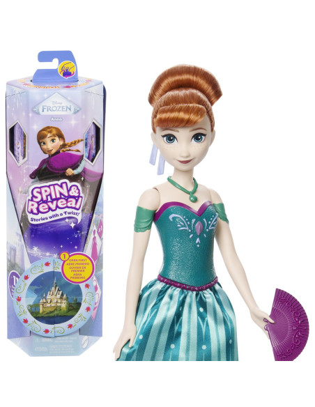 MTJBG60,Disney Frozen Spin And Reveal Papusa Anna Cu Evantai
