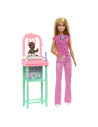 MTJCR72,Barbie Cariere Set Mobilier Cu Papusa Doctor Pediatru Blonda