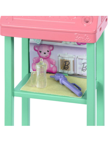 MTJCR72,Barbie Cariere Set Mobilier Cu Papusa Doctor Pediatru Blonda