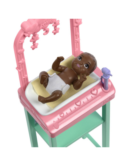 MTJCR72,Barbie Cariere Set Mobilier Cu Papusa Doctor Pediatru Blonda