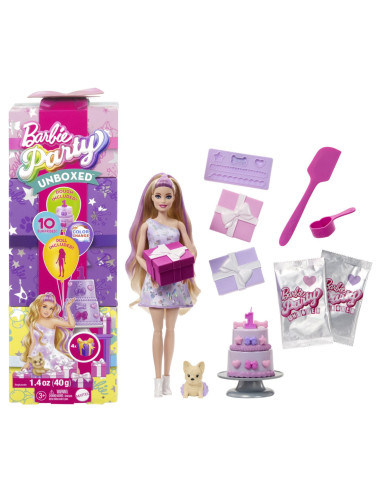 MTJFG70,Barbie Papusa Party Unboxed Reveal Blonda