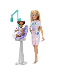 MTJCR71_JCR74,Barbie Set De Joaca Papusa Barbie Blonda Face Cariera Stomatolog 2