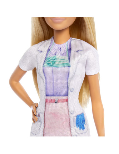 MTJCR71_JCR74,Barbie Set De Joaca Papusa Barbie Blonda Face Cariera Stomatolog