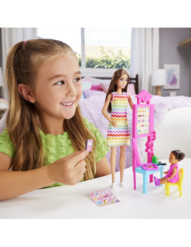 MTJCR71_JCR76,Barbie Set De Joaca Papusa Barbie Satena Face Cariera Profesoara