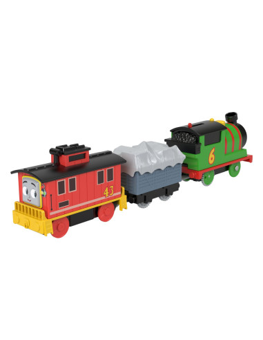 MTHFX97_HHN44,Thomas Locomotiva Motorizata Percy Brake Car Bruno Cu 2 Vagoane