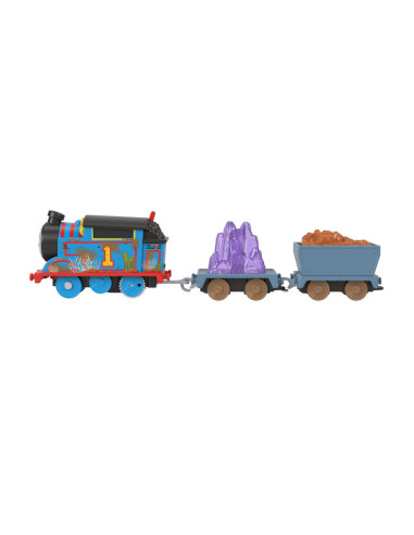 MTHFX97_HJV43,Thomas Locomotiva Motorizata Thomas Crystal Caves Cu 2 Vagoane