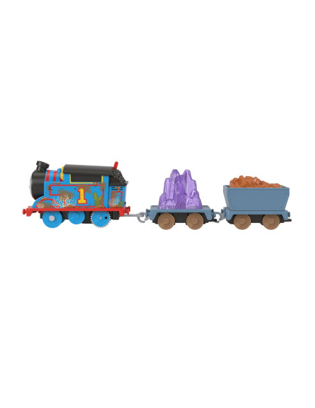MTHFX97_HJV43,Thomas Locomotiva Motorizata Thomas Crystal Caves Cu 2 Vagoane