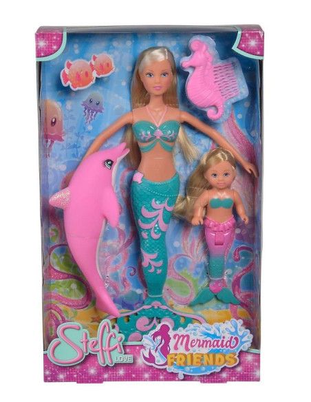 VV-105733336,Papusi Steffi Si Evi Sirene Cu Delfin
