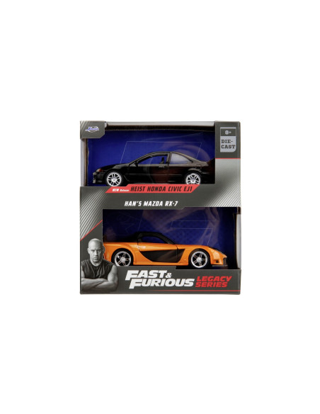 VV-253202011,Jada Fast & Furious Legacy Series Set 2 Masinute Metalice Honda Civic Si Mazda Rx-7 Scara 1:32