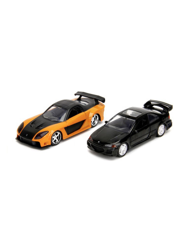 VV-253202011,Jada Fast & Furious Legacy Series Set 2 Masinute Metalice Honda Civic Si Mazda Rx-7 Scara 1:32