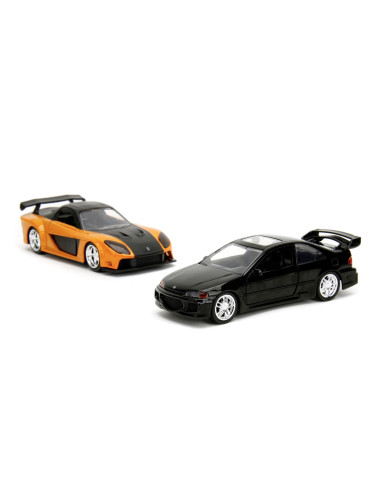 VV-253202011,Jada Fast & Furious Legacy Series Set 2 Masinute Metalice Honda Civic Si Mazda Rx-7 Scara 1:32