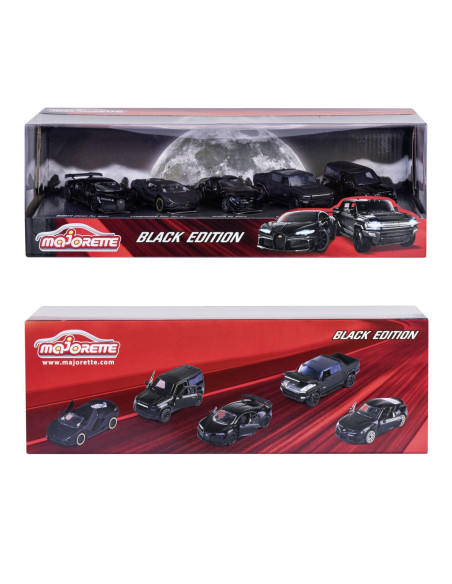 VV-212053191,Majorette Set 5 Masinute Black Edition 2.0 Giftpack