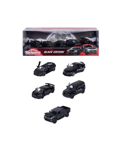 VV-212053191,Majorette Set 5 Masinute Black Edition 2.0 Giftpack