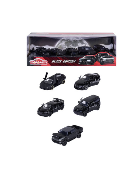 VV-212053191,Majorette Set 5 Masinute Black Edition 2.0 Giftpack